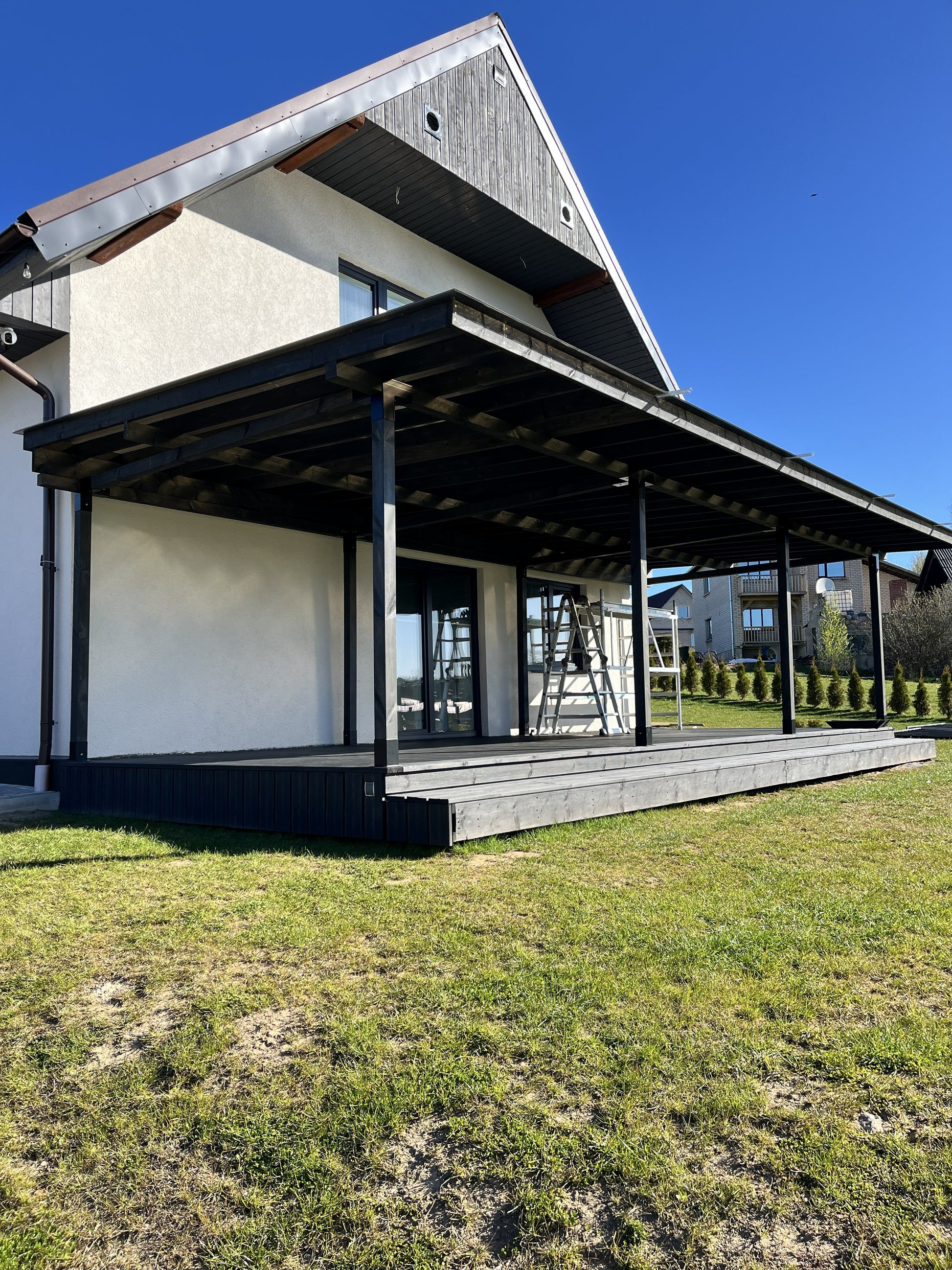 Terases modular DIY canopy in 10m x 4.5m with metal frame and fabric cover for outdoor shade and shelter.