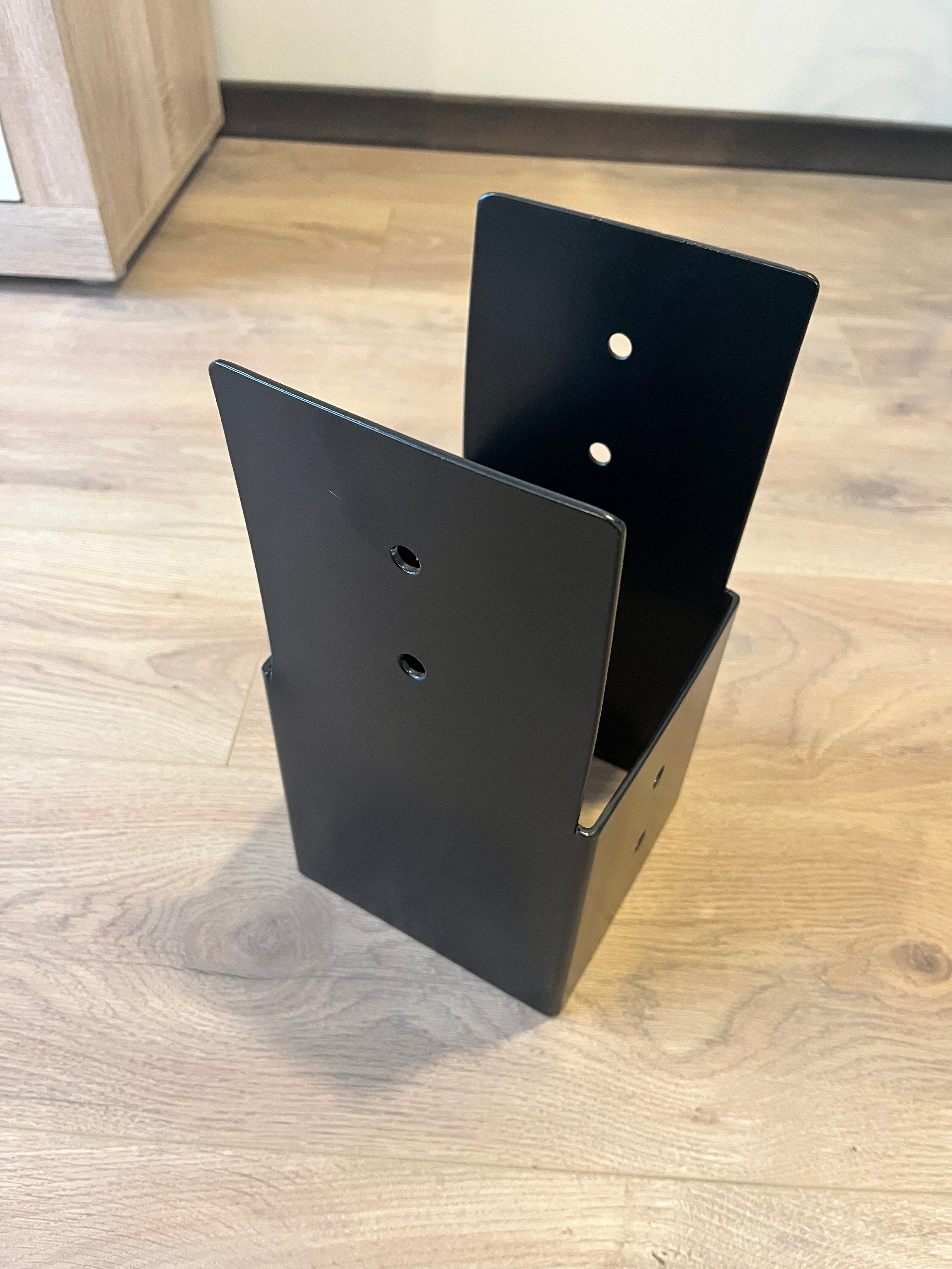 Terases support bracket for 95mm x 95mm lumber, 145x145mm size, shown mounted on wooden structure.