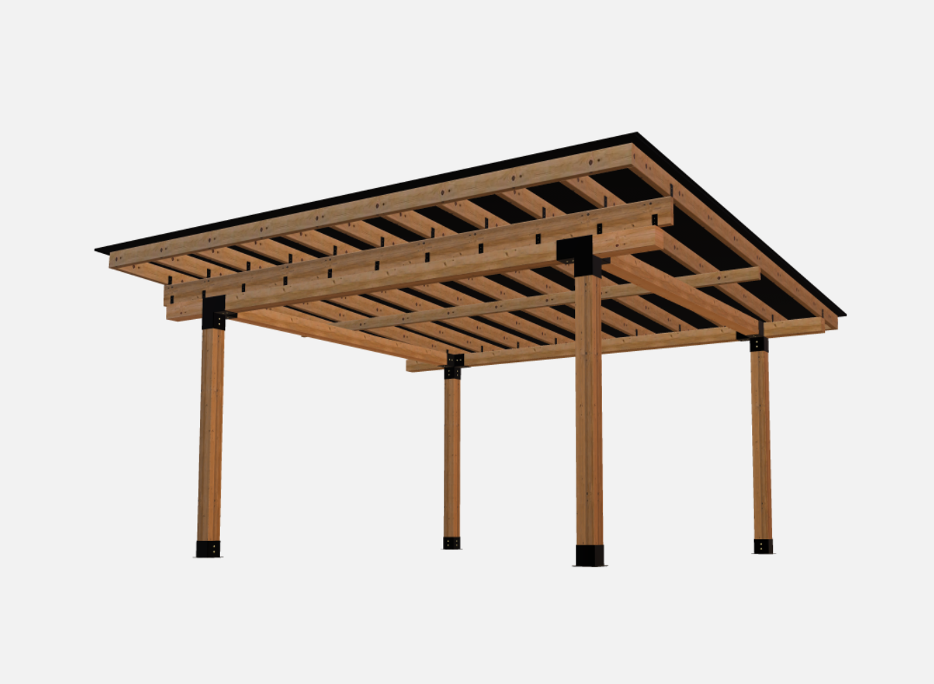 Terases canopy bracket kit with four 145x145mm lumber brackets for sturdy outdoor shade structures.