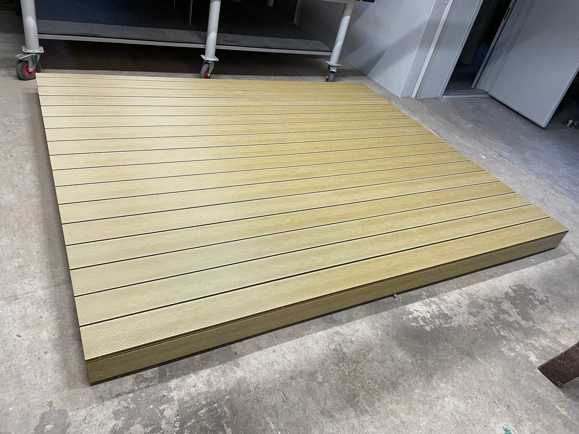 wpc deck on a concrete floor