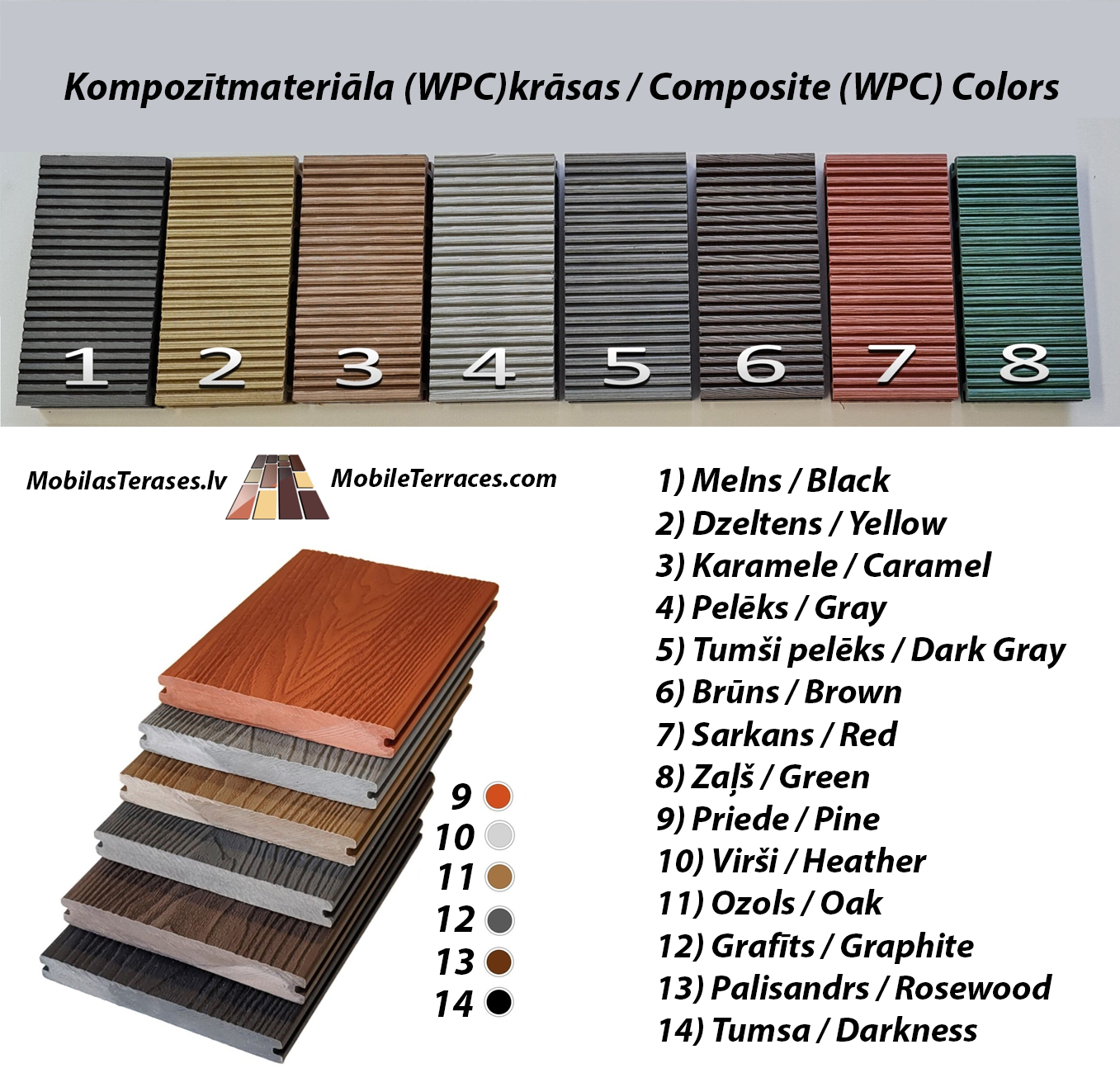 Composite (WPC) terrace deck as a step, 17m2.