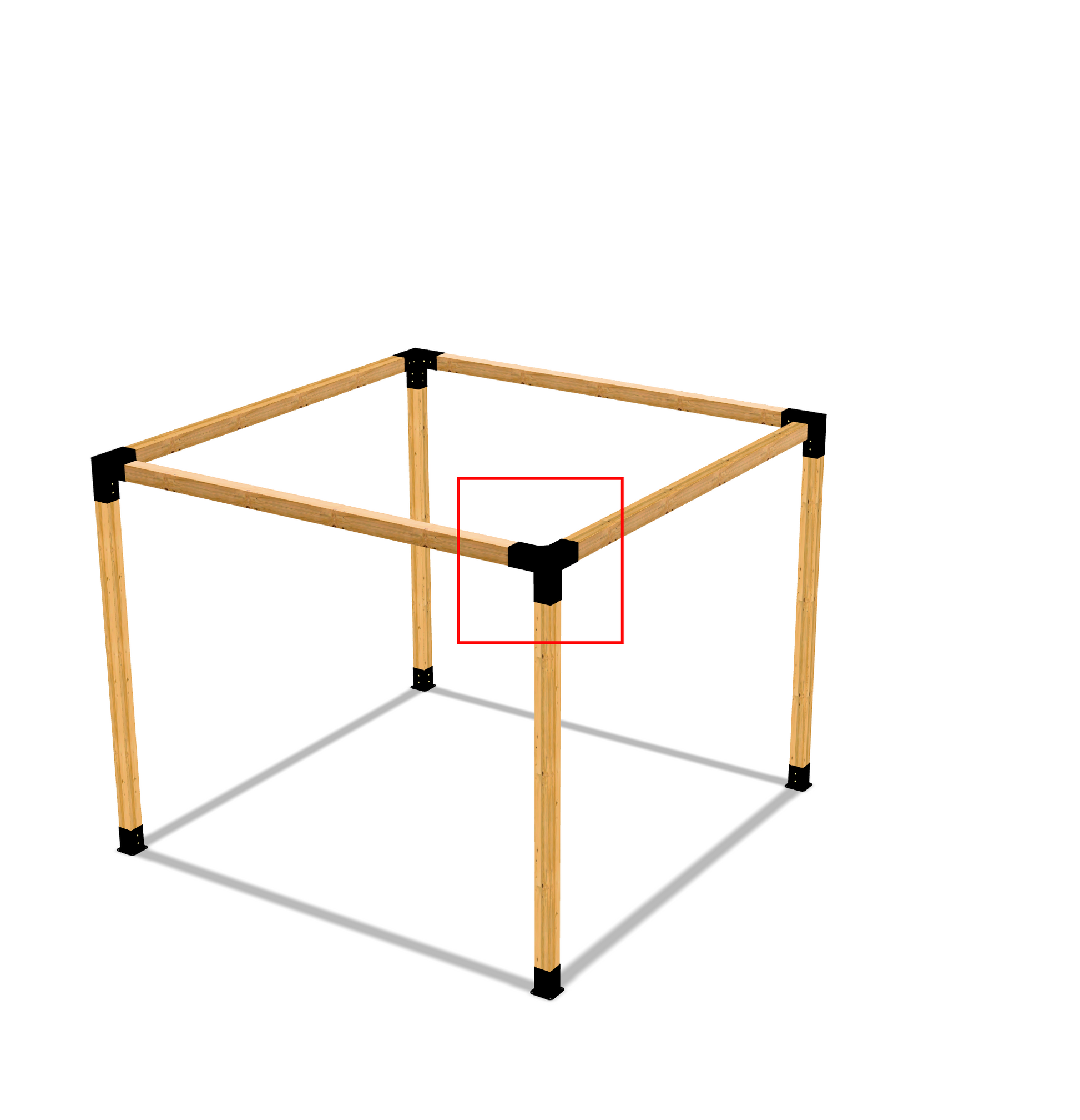 3-way Corner Bracket for Pergola (95x95mm lumber).