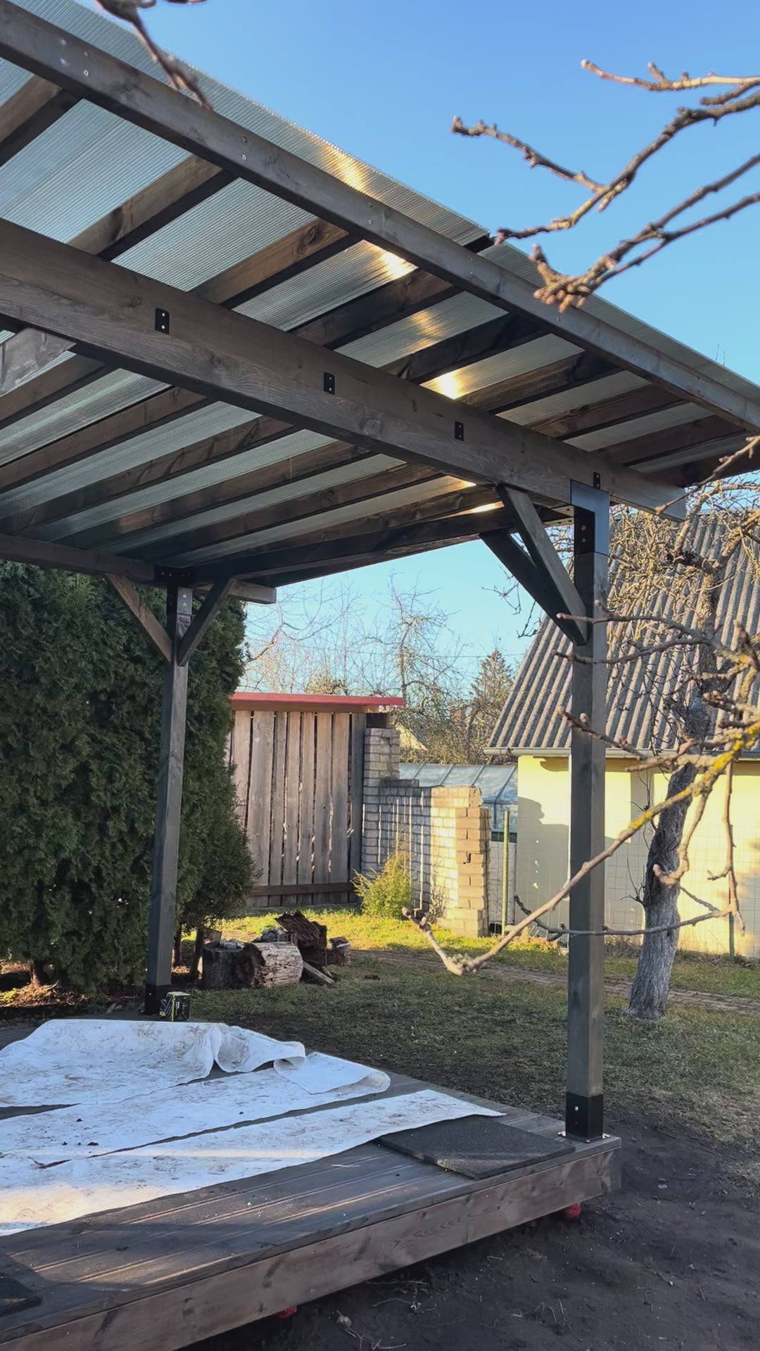 Terrace deck 3mx3m with canopy