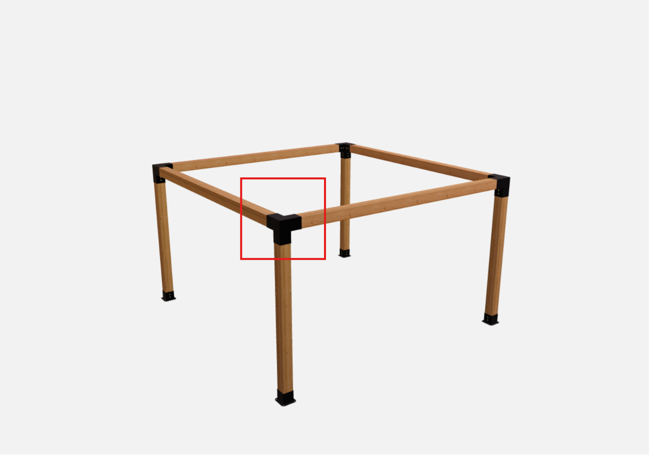 3-way Corner Bracket forPergola (145x145mm lumber)