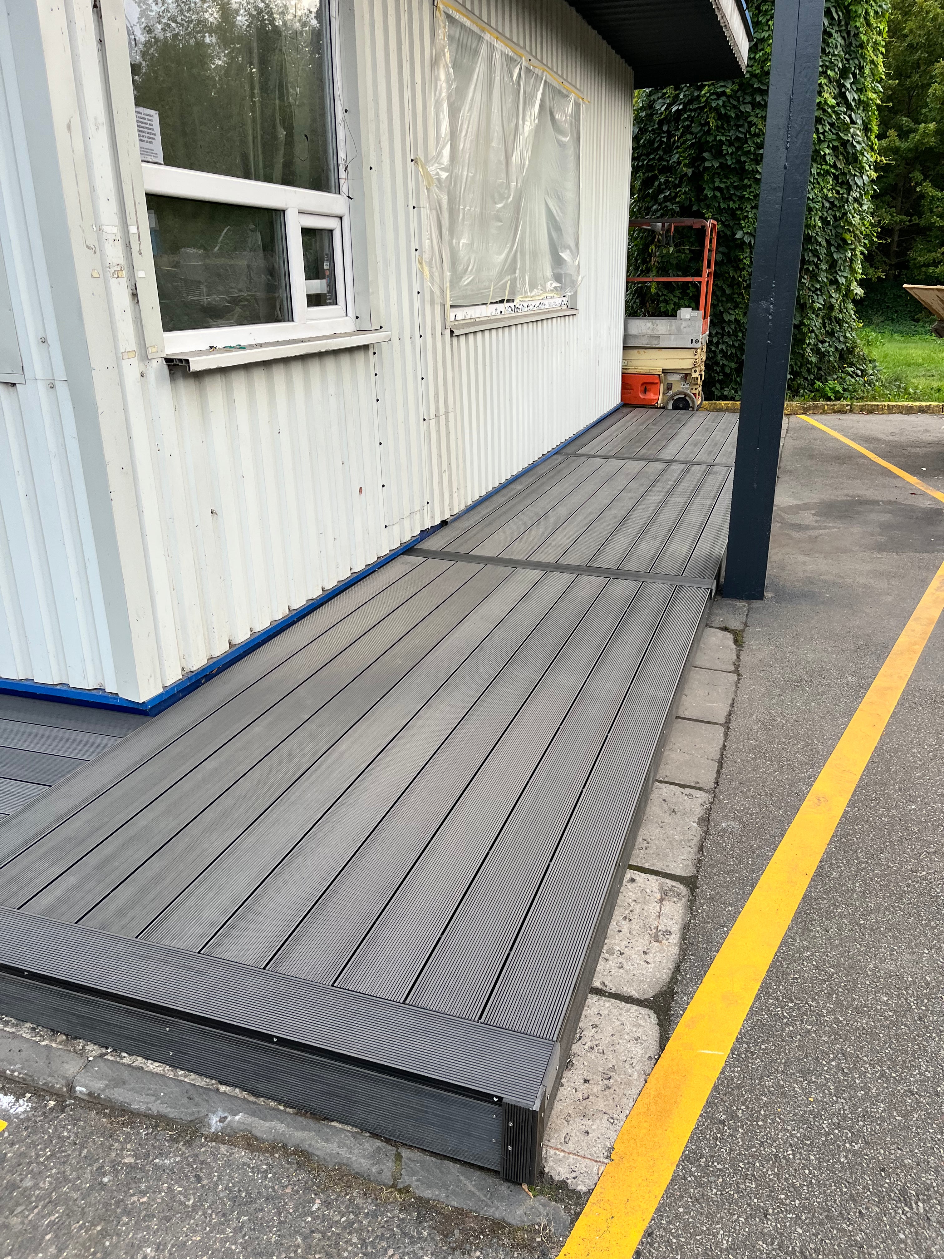 Composite (WPC) terrace deck as a step, 17m2.