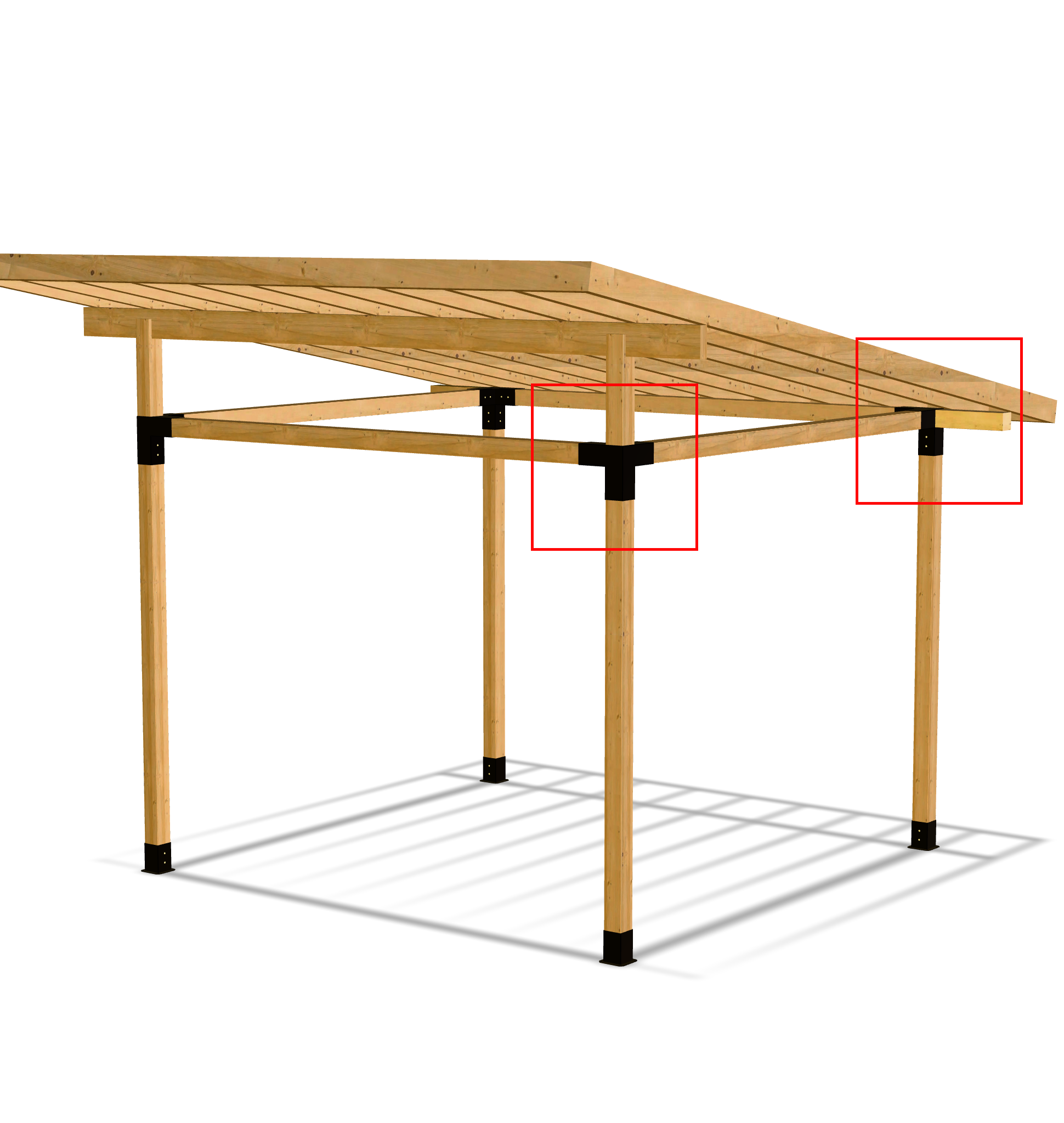 3-way Corner Bracket for Canopy (95x95mm lumber).